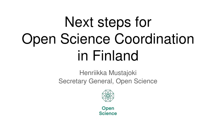next steps for open science coordination n.w