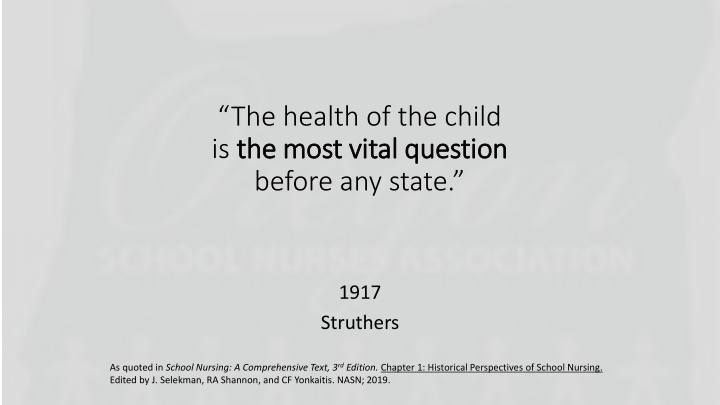 the health of the child is the most vital n.w
