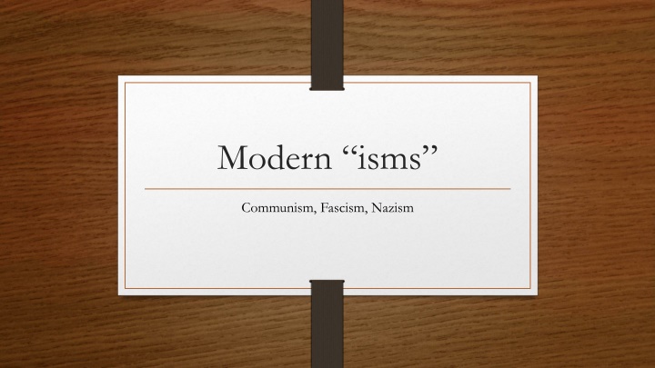 modern isms n.w