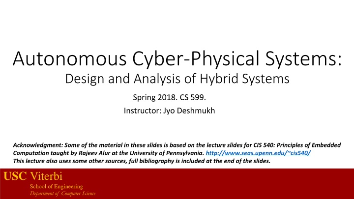 autonomous cyber physical systems design n.w