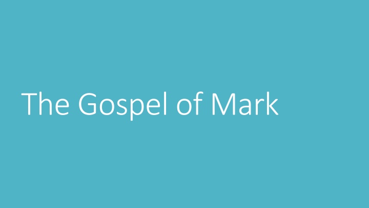 the gospel of mark n.w