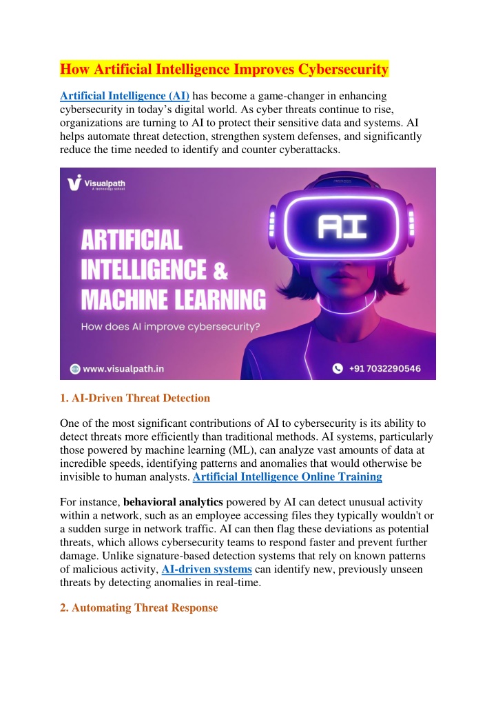 how artificial intelligence improves cybersecurity n.w