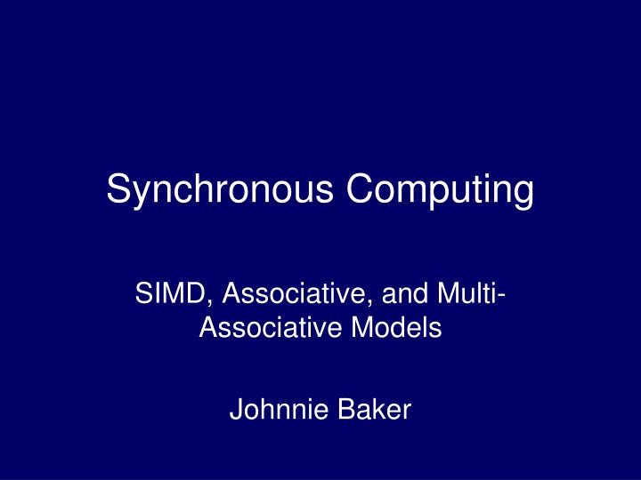synchronous computing n.w