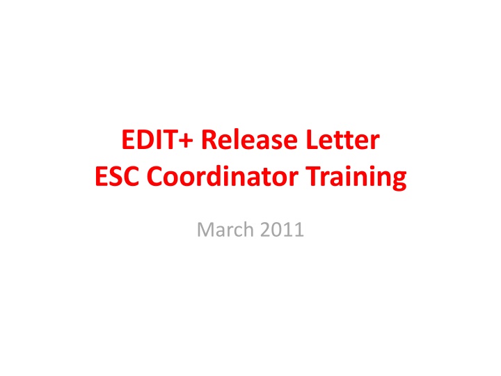 edit release letter esc coordinator training n.w