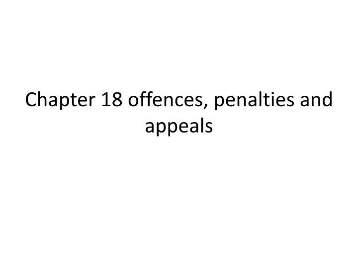 chapter 18 offences penalties and appeals n.w