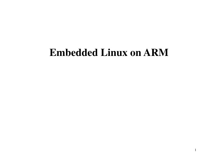 embedded linux on arm n.w