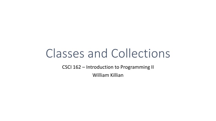 classes and collections n.w