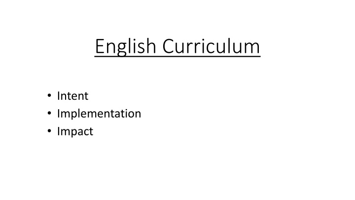 english curriculum n.w