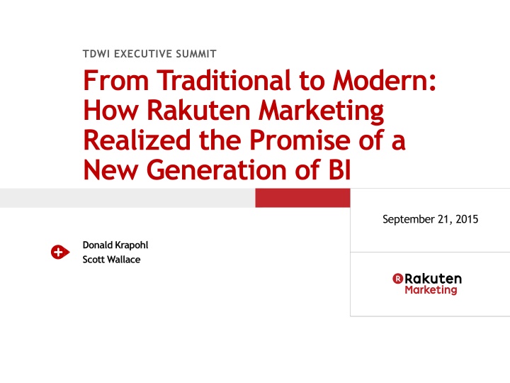 tdwi executive summit from traditional to modern n.w