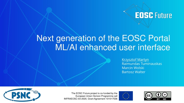 next generation of the eosc portal ml ai enhanced n.w