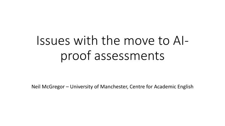 issues with the move to ai proof assessments n.w