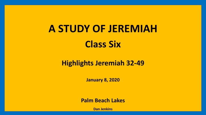 a study of jeremiah class six n.w