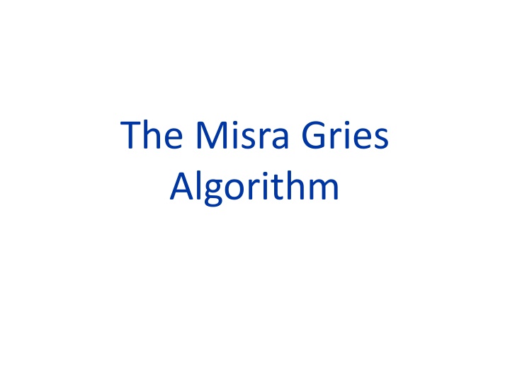 the misra gries algorithm n.w
