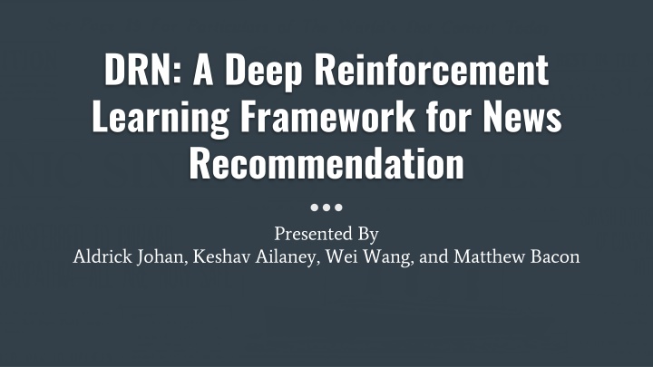 drn a deep reinforcement learning framework n.w