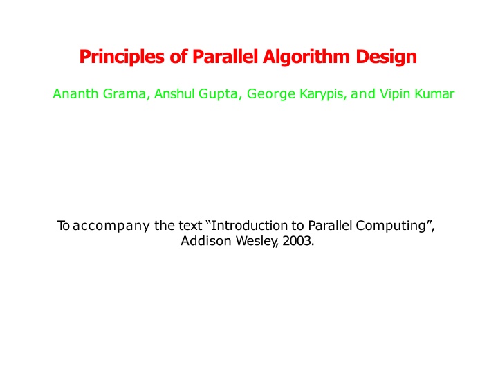 principles of parallel algorithm design n.w