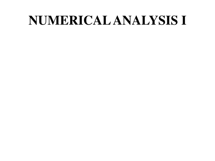numerical analysis i n.w