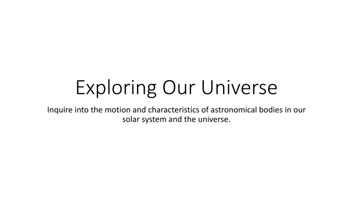 exploring our universe n.w