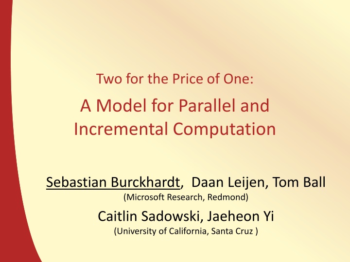 A Model for Parallel and Incremental Computation