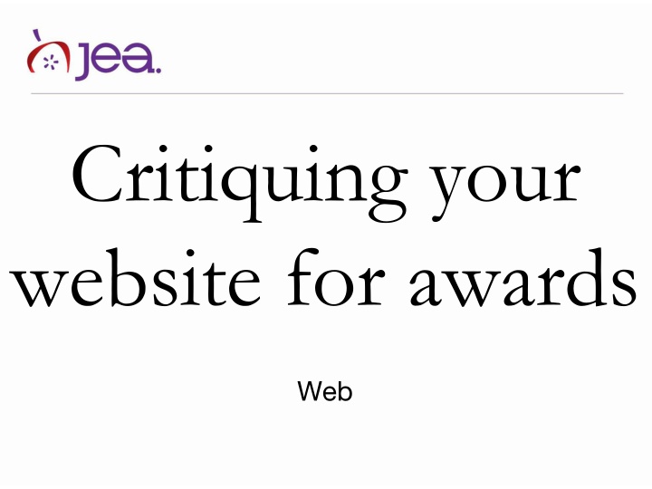 critiquing your website for awards n.w