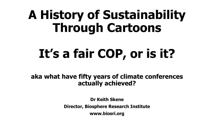 a history of sustainability through cartoons n.w