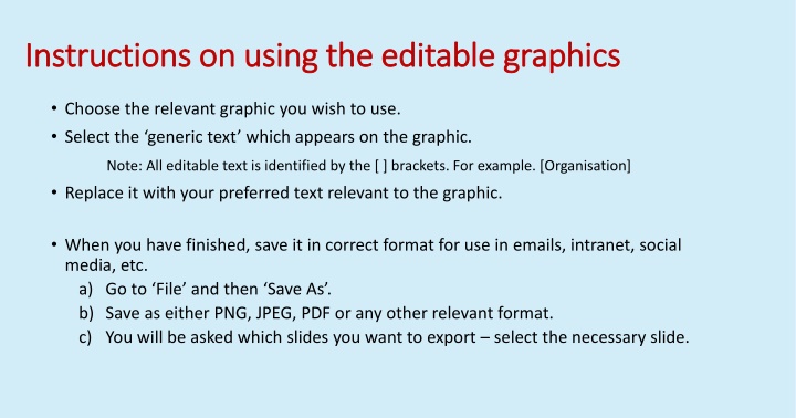 instructions on using the editable graphics n.w