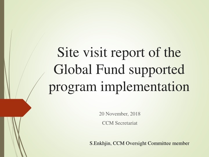 site visit report of the global fund supported n.w