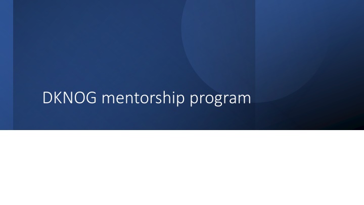 dknog mentorship program n.w