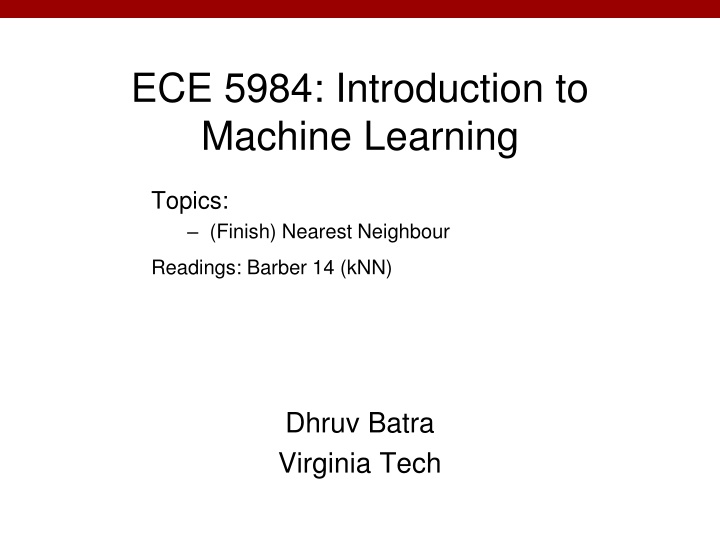 ece 5984 introduction to machine learning n.w