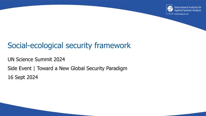 social ecological security framework n.w