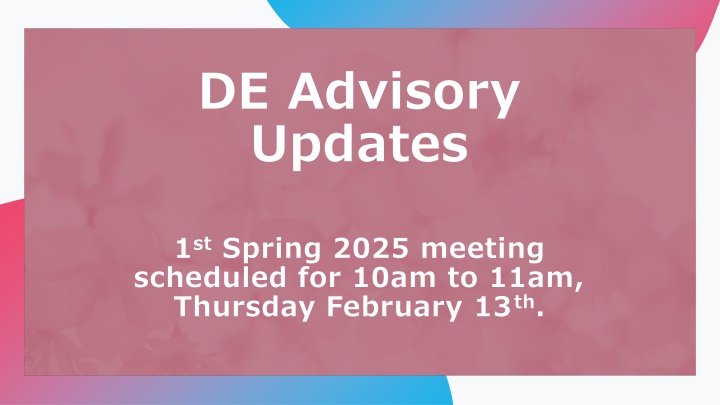 de advisory updates n.w