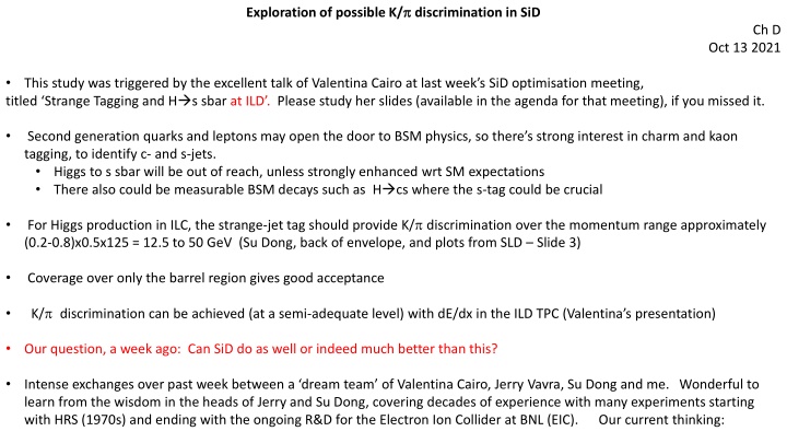 exploration of possible k discrimination in sid n.w