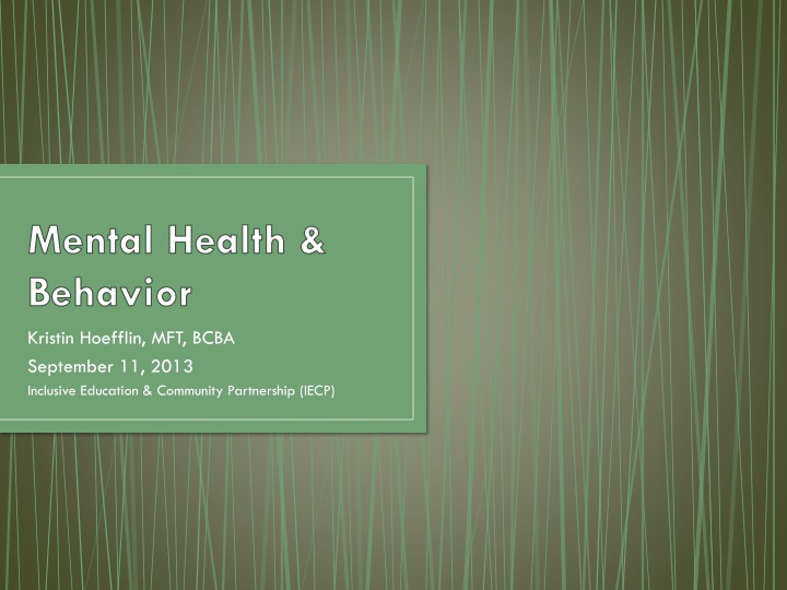 mental health behavior n.w
