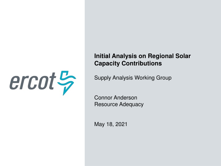 initial analysis on regional solar capacity n.w