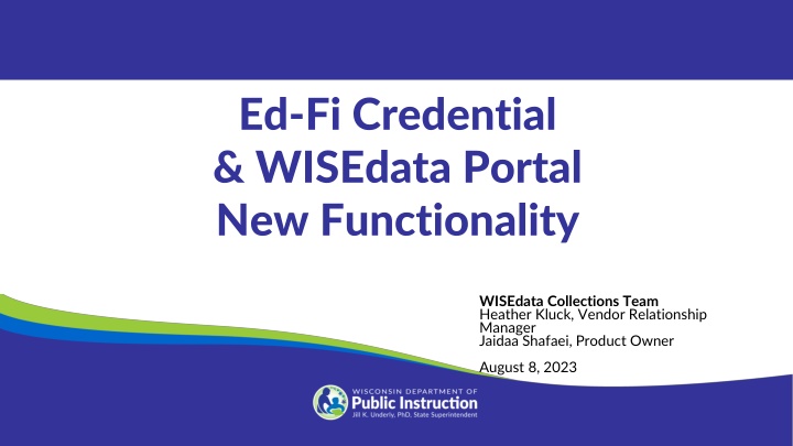 ed fi credential wisedata portal new functionality n.w