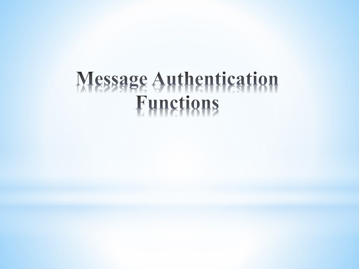 message authentication functions n.w