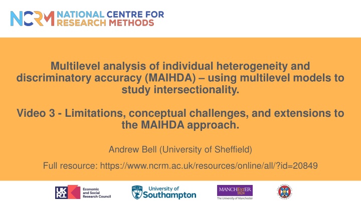 multilevel analysis of individual heterogeneity n.w