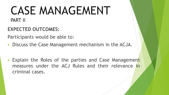 case management part ii n.w