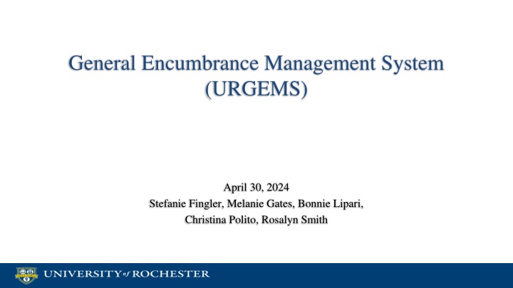 general encumbrance management system urgems n.w
