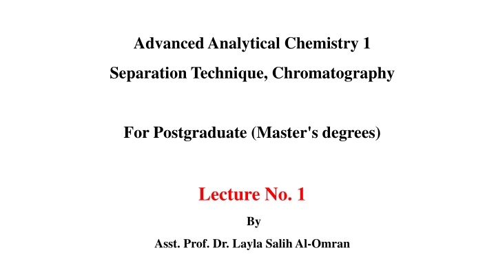 advanced analytical chemistry 1 n.w