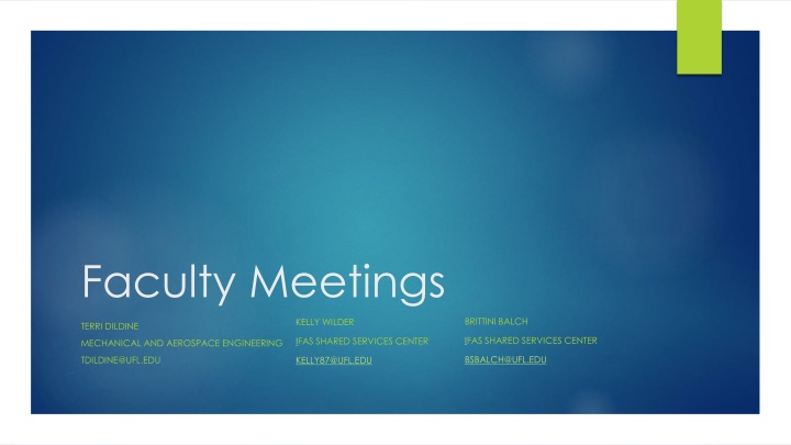 faculty meetings n.w