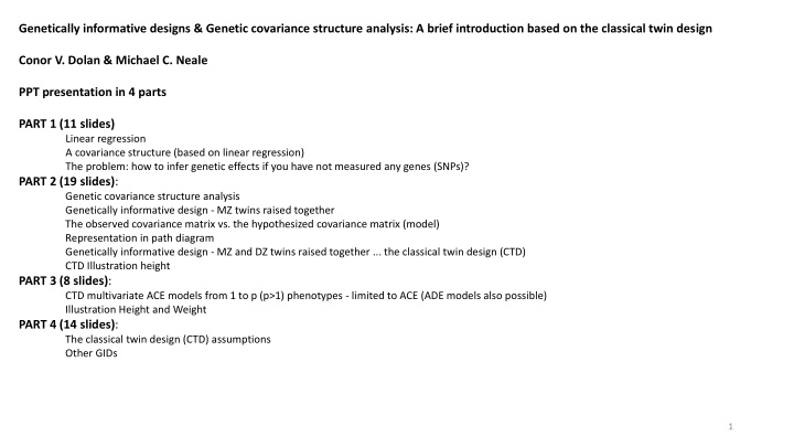 genetically informative designs genetic n.w