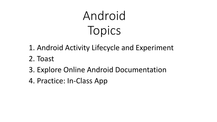 android topics n.w