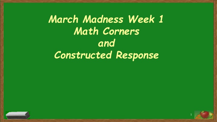 march madness week 1 math corners and constructed n.w