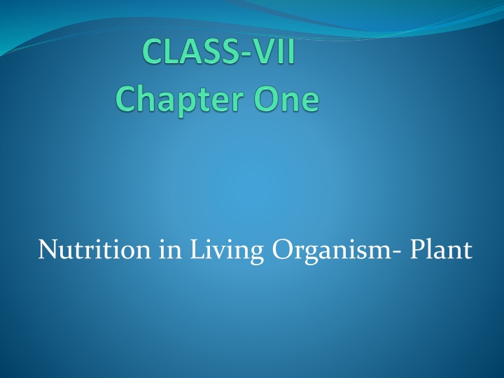 nutrition in living organism plant n.w
