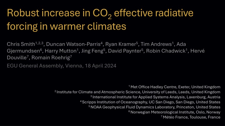 robust increase in co 2 effective radiative n.w