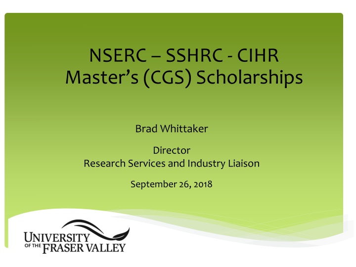nserc sshrc cihr master s cgs scholarships n.w