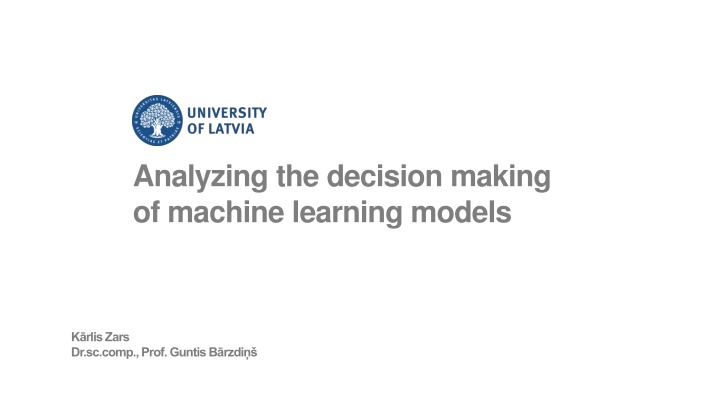analyzing the decision making of machine learning n.w
