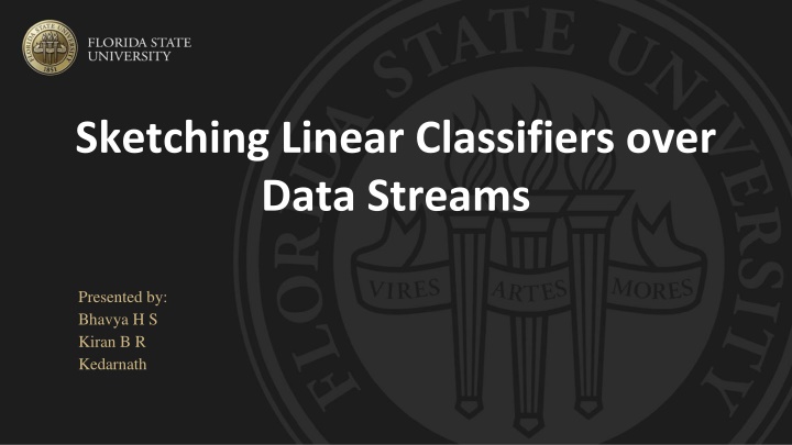sketching linear classifiers over data streams n.w