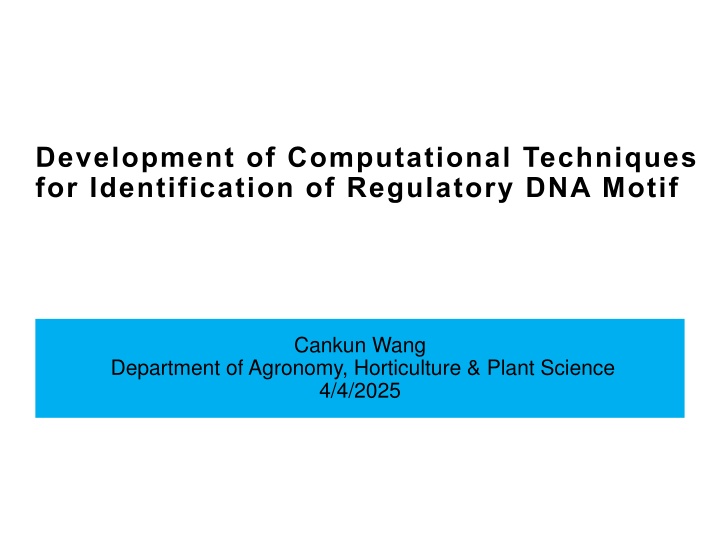 development of computational techniques n.w
