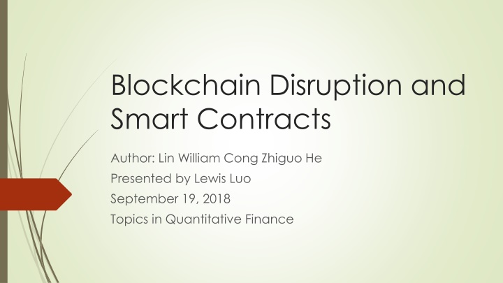 blockchain disruption and smart contracts n.w